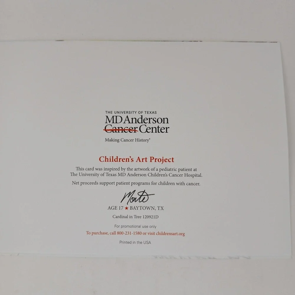 MD Anderson Children's Art Project Greeting Blank‎ Note Cards 4ct w/Envelopes